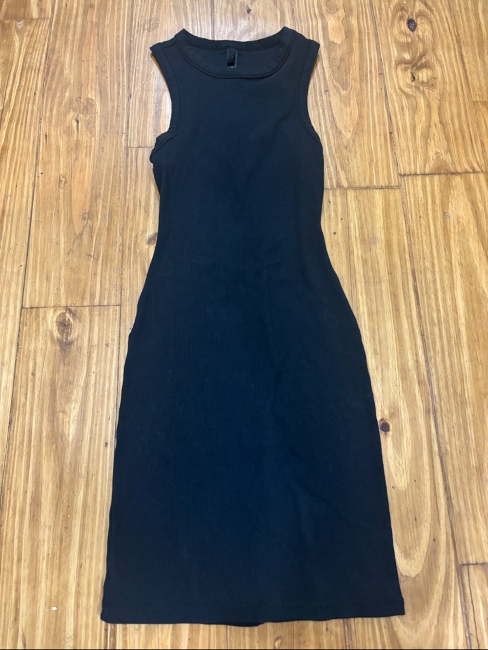 SKIMS Cotton Rib Tank Dress in Soot Black Size XS - Picture 4 of 5